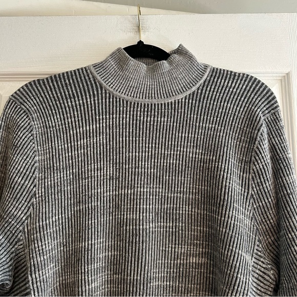 Calibrate Gray Ribbed Men's Sweater 100% cotton turtleneck size Large - Picture 2 of 7